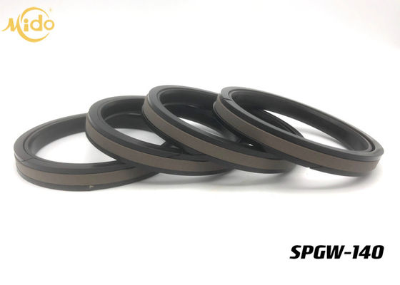 Excavator Pneumatic Cylinder Piston Seals , SPGW 140 Single Acting Piston Seal PTFE NBR
