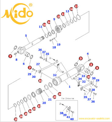 707-99-69560 Suitable For PC700LC-8E0 PC650LC-8E0 Komatsu Durable Bucket Hydraulic Cylinder Seal Kit